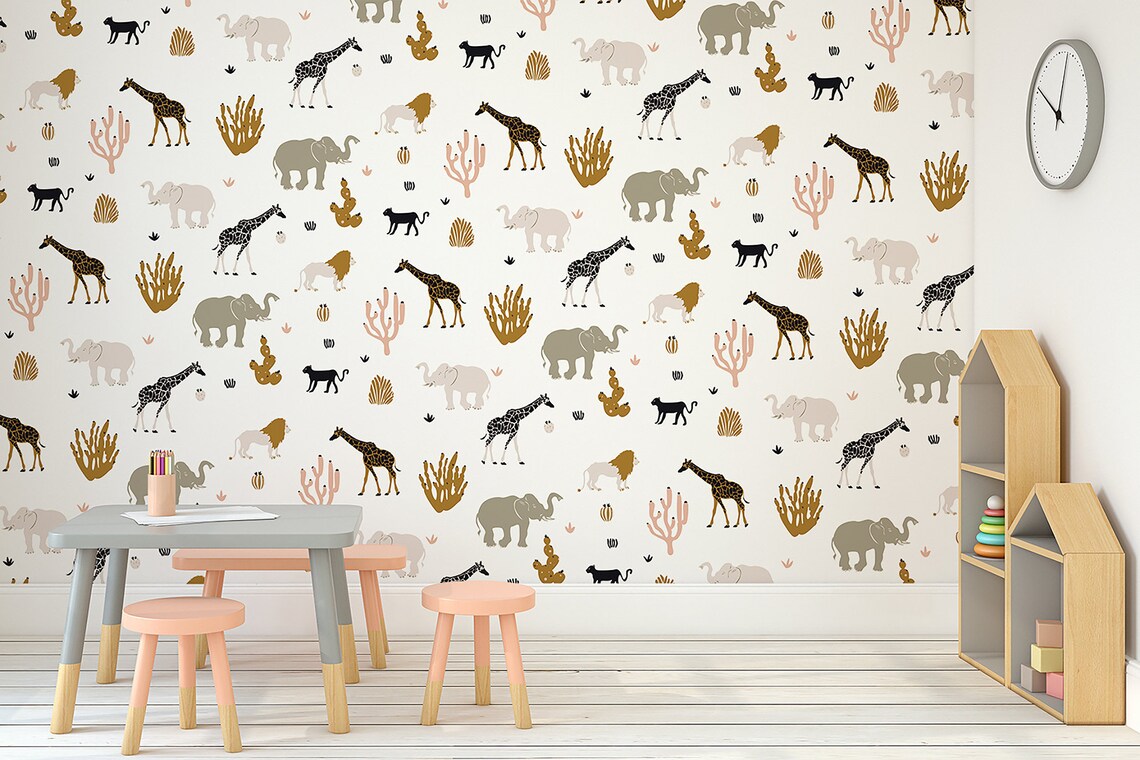 Animal Print Peel and Stick Wallpaper Removable Self Adhesive Etsy