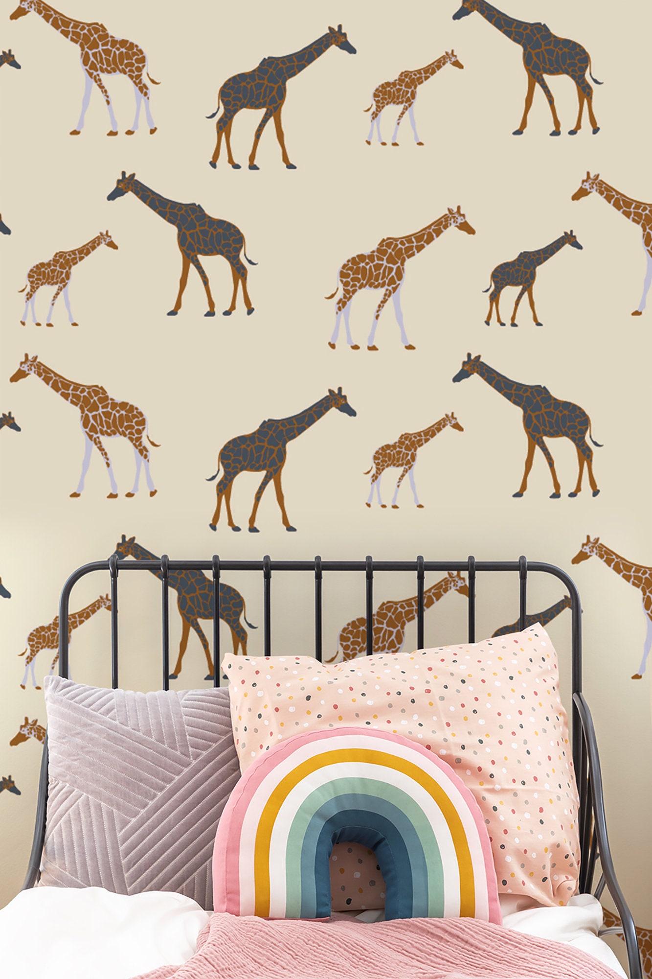 Giraffe Peel and Stick Wallpaper For Nursery Zoo Animal Print Etsy