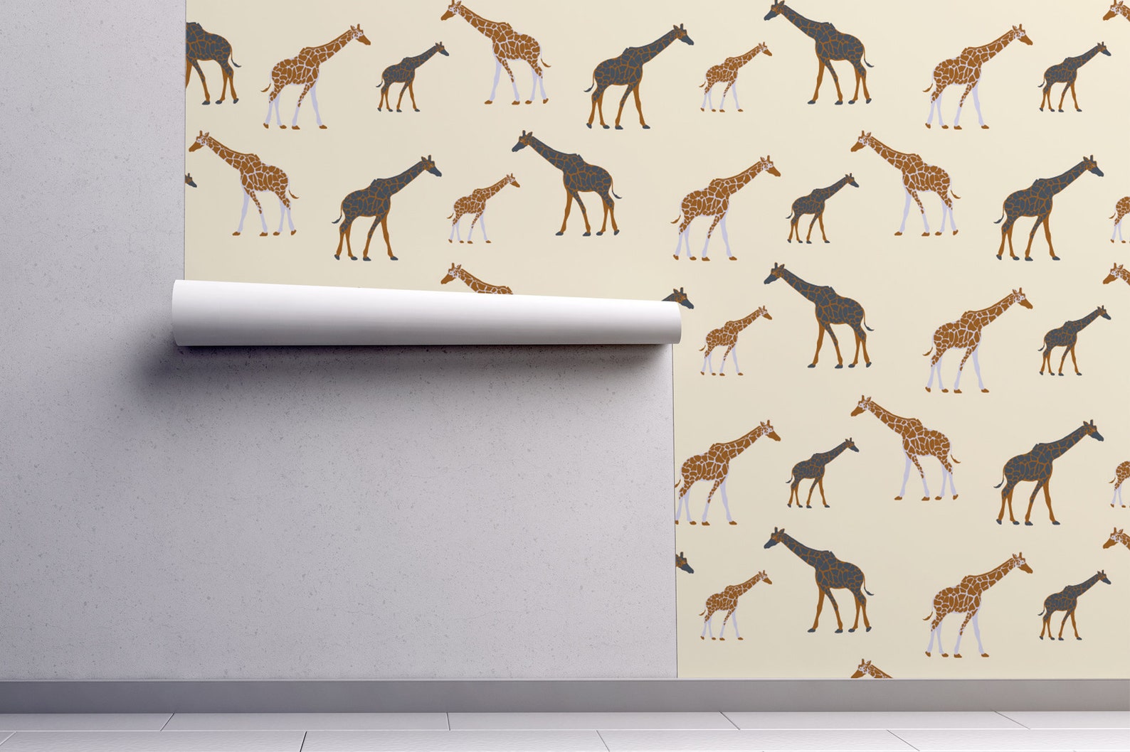 Giraffe Peel and Stick Wallpaper For Nursery Zoo Animal Print Etsy
