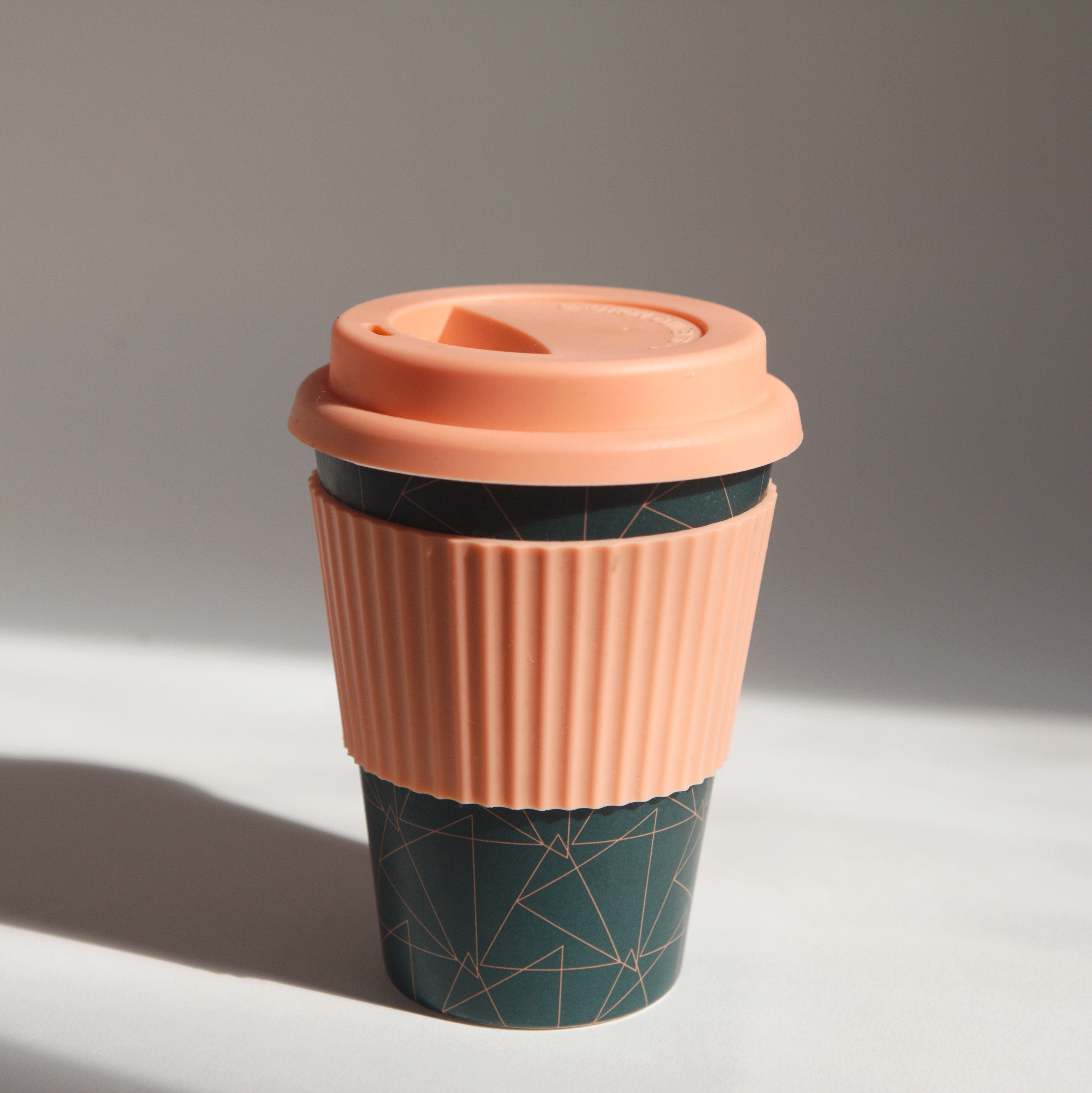 Bamboo Reusable Coffee Cup with Lid & Silicone Sleeve