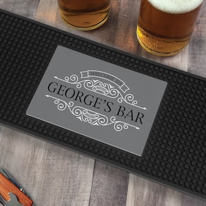 Personalized Welcome To The Bar Bar Mat, Customized Bar Mat, Home Bar Accessories, Beer Coaster, Fathers Day Present -pgsU17967132