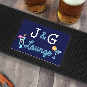 Personalized Lounge Bar Mat, Customized Bar Mat, Home Bar Accessories, Fathers Day Present, Beer Coaster -pgsU20751132