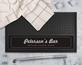 Tapete de barra rectangular estampado, antideslizante, ideal para coctelería, accesorios para bar en casa, tapete de barra personalizado, regalo perfecto para cócteles, regalos para él