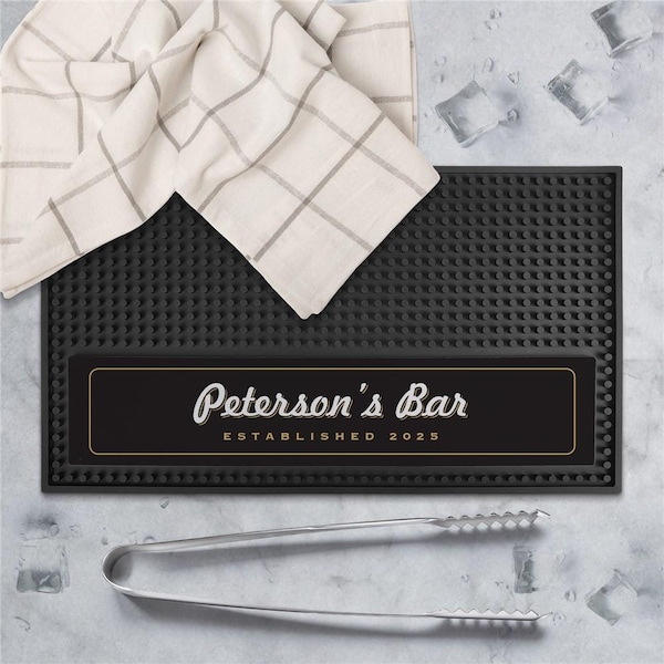 Rectangle Printed Bar Mat For Countertop, Non-Slip Bar Mat, Mixology Decor, Home Bar, Personalized Bar Mat, Cocktail Gift, Gifts For Him
