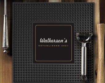 Mantel de bar personalizado, mantel cuadrado grande antideslizante, accesorio para cócteles, decoración de bar para el hogar, tapete antiderrames, regalo de inauguración de la casa y cumpleaños.