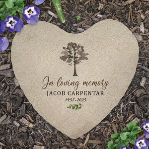 Personalized Memorial Garden Stone, Sympathy Gift, Loss of Loved One, Grave Site Decor, In Loving Memory Keepsake Present, Memorial Tree
