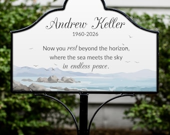 Personalized Beach Memorial Garden Stake, Custom Beach Sympathy Yard Sign, In Loving Memory Grave Marker, Ocean Memorial Gift, Bereavement