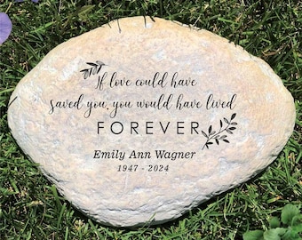 Engraved If Love Could Have Saved You Garden Stone, memorial stone for garden, sympathy gift, remembrance, bereavement gift, mourning gift