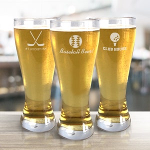 Custom Beer Glass For Coach, Engraved Sports Custom Message Glass, Baseball Gift, Dad Gifts, Football Cup, Golf Drinkware, Pickleball