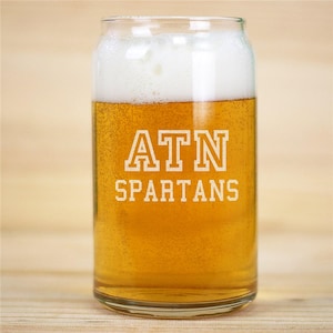 College Merch, University Glass, Personalized Beer Glass, Engraved Beer Can Glass, College Gifts, Sorority Merch, Grad Gift, Alumni Gift
