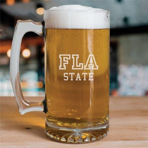 College Beer Mug, College Merch, University Glass, Personalized Beer Glass, Engraved Beer Mug, College Gifts, Fraternity Merch, Alumni Gift