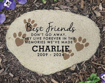 Personalized Dog Memorial Garden Stone, Best Friends Flat Stepping Stone, Loss Of Pet