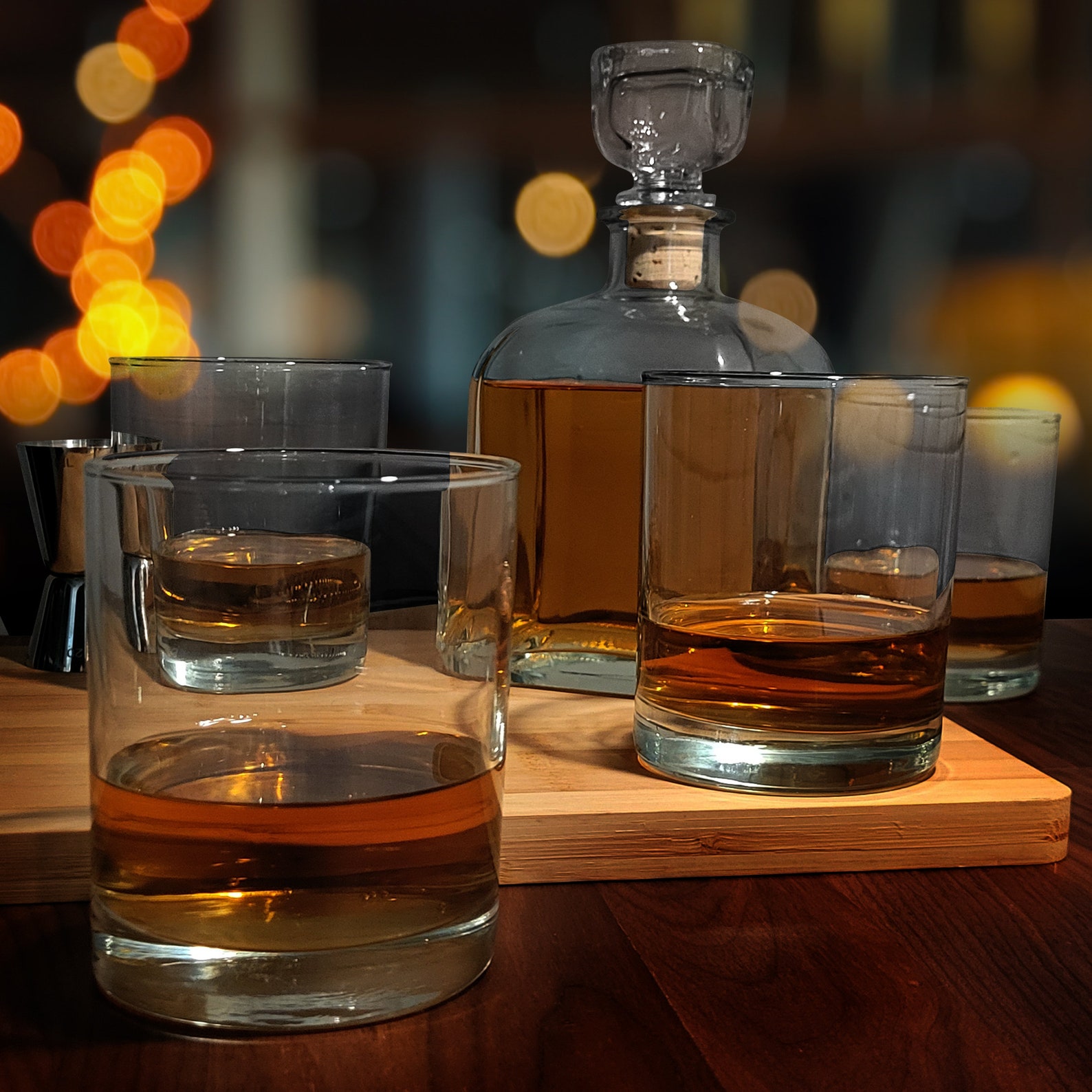 Engraved Initial and Name Decanter and Rocks Glass Set, Whiskey Glasses ...