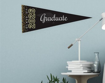 Personalized Class of Confetti Pennant, Custom Graduation Gift, College Grad, High School, Wall Decor, Class of 2026