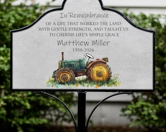 Farmer Memorial Magnetic Yard Sign, Cherished Farmer Tribute, Outdoor Magnetic Sign for Memorial Gardens, Durable Yard Decor