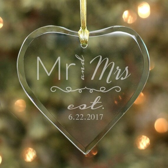 engraved wedding ornament
