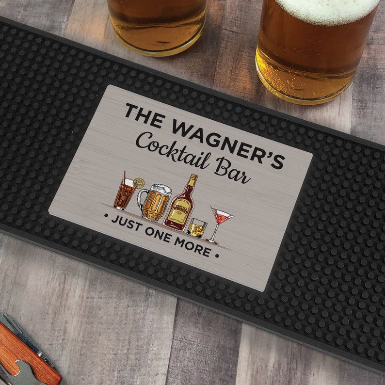 Personalized Cocktail Bar With Drinks Bar Mat Customized Bar Etsy