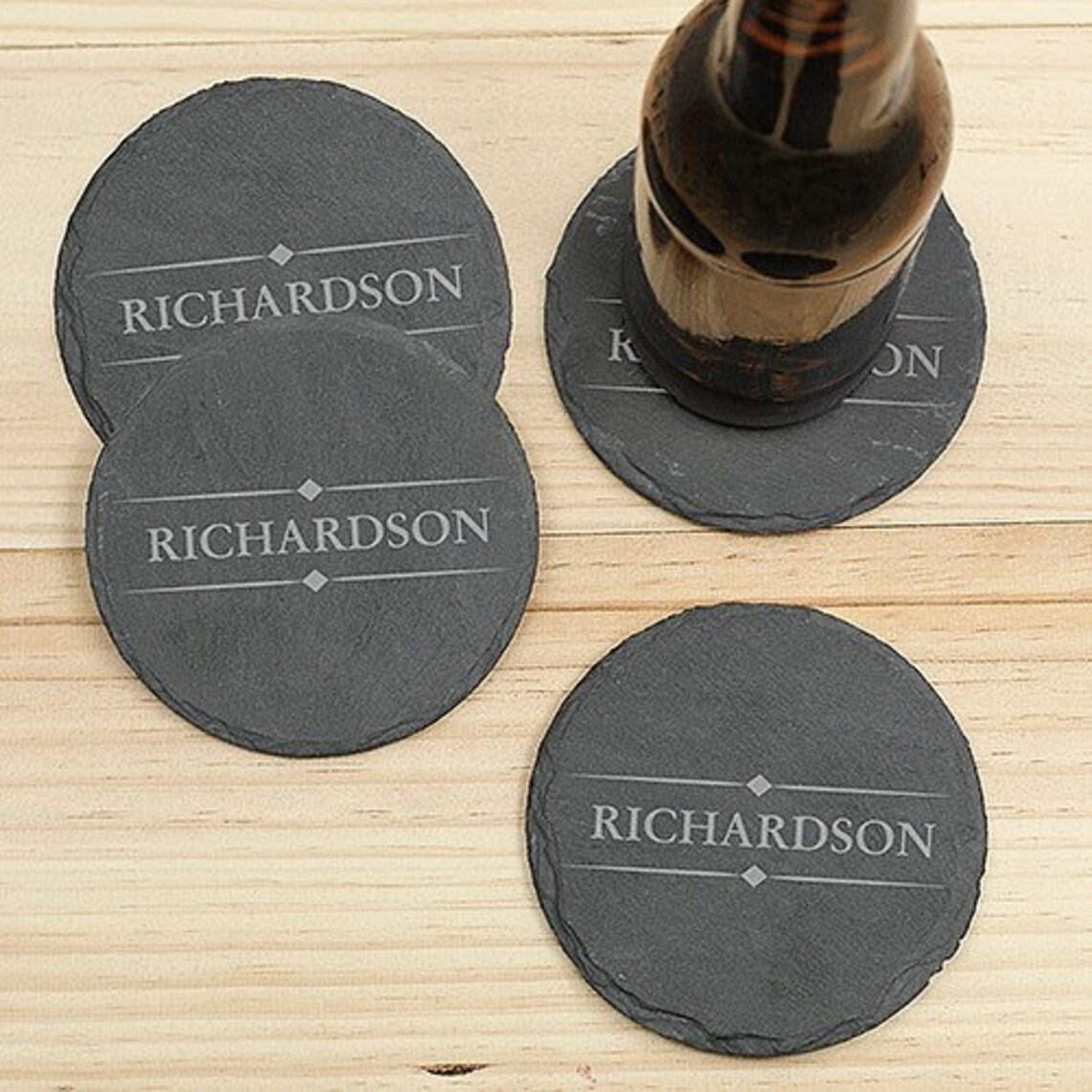 Last Name Personalized Slate Coaster Set Wedding Coasters Etsy