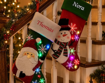 Embroidered Light Up Christmas Personalized Christmas Stocking