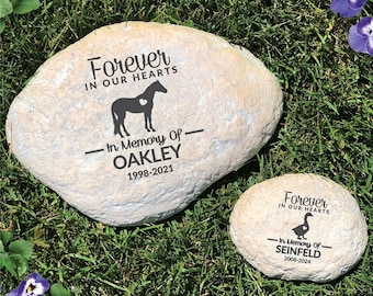 Personalized Engraved Ranch Animal Memorial Garden Stone, Sympathy Gift, Remembrance, In Memory of, Horse Memorial, Donkey, Cow, Duck, Goose