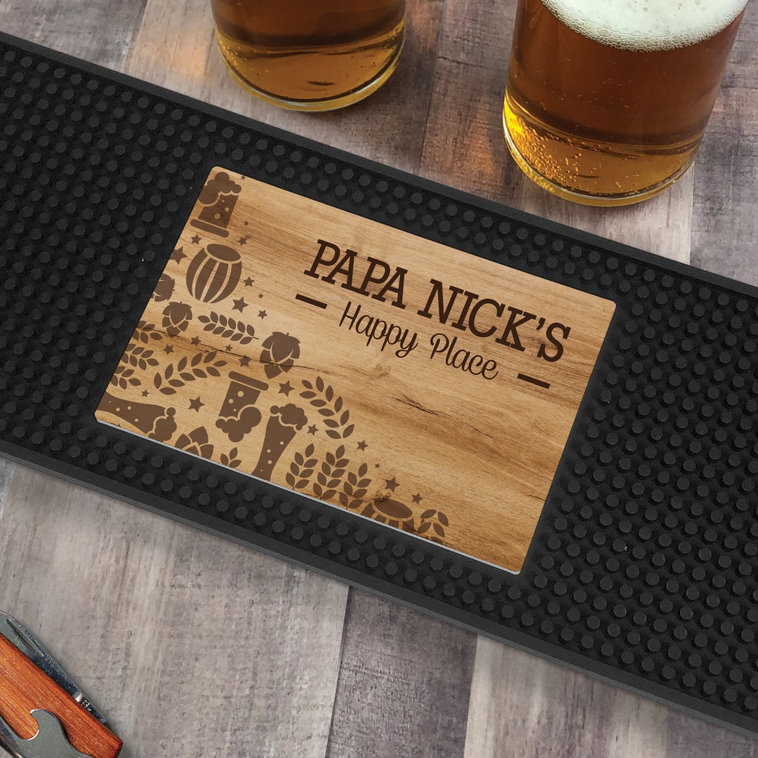 Custom Message Beer Icons Bar Mat, Customized Bar Mat, Home Bar ...