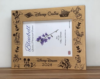 Personalised Disney Cruise 2024 Engraved Photo Frame | Design M