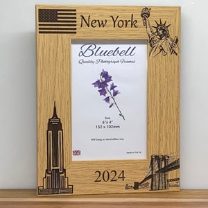 Personalised New York Photo Frame any name or text engraved free