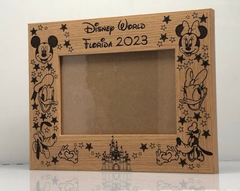 Disneyland or Disney World Photo Frame Engraved And Personalised With Any Choice Wording | Design H