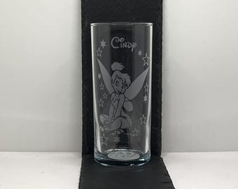 Personalised Tinker Bell Engraved Highball Glass with Gift Box