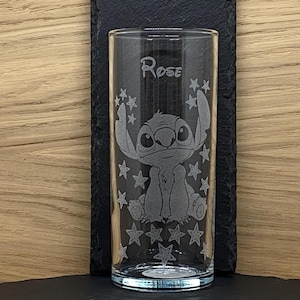 Disney Stitch, Angel And Lilo Highball Glass Designs Engraved And Personalised Any Name Including Gift Box