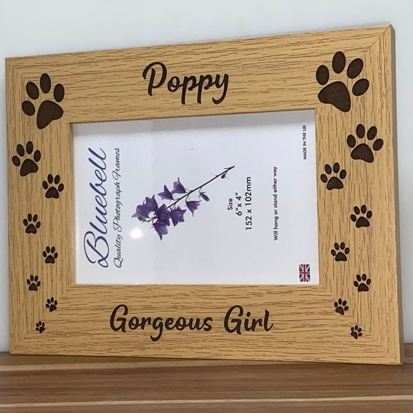 Engraved And Personalised Dog Paws Photo Frame Any Name Engraved Free Or Choose Your Own Images From Photo Listings Page