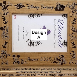 Motifs de cadre photo gravés Disney Cruise personnalisés de A à d