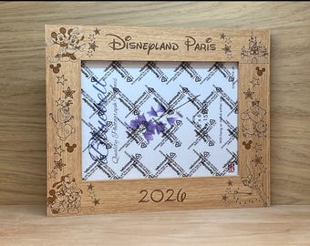 Custom Engraved Disneyland Photo Frame, Mickey Mouse Characters, Personalized Text