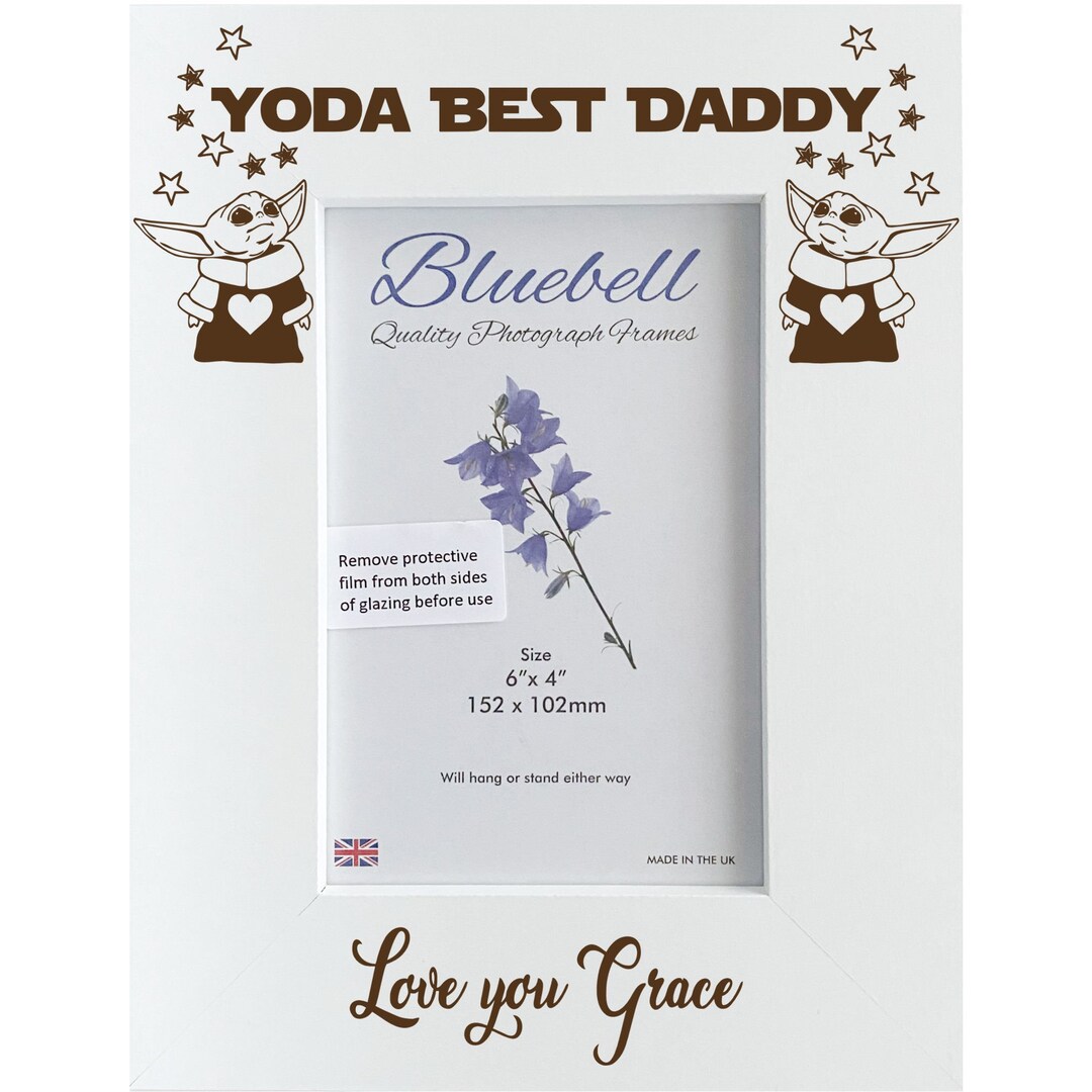Baby Yoda Personalised Themed Photo Frame Engraved Yoda Best Etsy