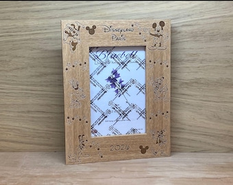 Disneyland Paris Or Disney World Personalised Themed Photo Frame Any Year Date, Engraved Designs