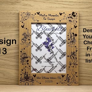Personalised Disneyland Or Disney World Or Any Other Text Engraved Photo Frame Designs 13 To 18