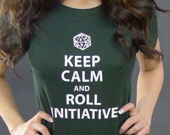 Keep Calm Roll Initiative Shirt: D&D RPG Gamer Tee