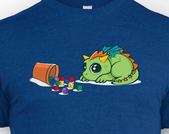 Baby Dice Dragon Gamer Shirt: Funny DnD Tee