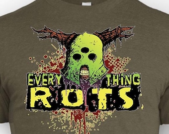 Everything Rots Shirt, Horror Skull T-Shirt, Grimdark Plague Tee, Zombie Skull Shirt, Dark Wargaming Gift, Punk Horror Graphic Tee, Decay