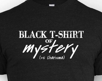 Black T-Shirt of Mystery: Dungeons and Dragons RPG Tee