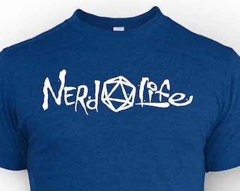 Nerd Life D&D Graphic Tee: Vintage Dice Gaming Shirt