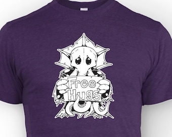 Free Hugs Mind Flayer Shirt: D&D Gamer Graphic Tee