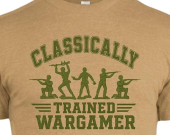 Classically Trained Wargamer Shirt, Funny Tabletop Miniatures Tee, Green Army Men Gift, Retro Toy Soldier Gamer T-Shirt