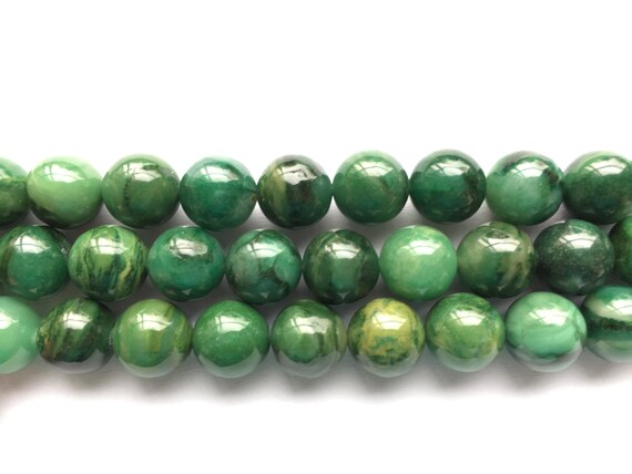 12MM VERDITE AFRICAN JADE GEMSTONE GREEN A ROUND 12MM LOOSE BEADS 16/"