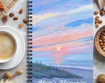 Sunset Beach Mom Memory Journal Life Reflection Spiral Notebook Funny Mother Thought Keepsake Achievement Diary Daily Record Planner