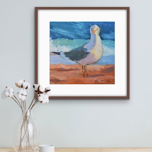 Ocean Seagull Canvas Print Beach Vibe Sea Bird Poster Coastal Shoreline Wall Art Nautical Bird Decor Shoreline Inspired Beach House Gift