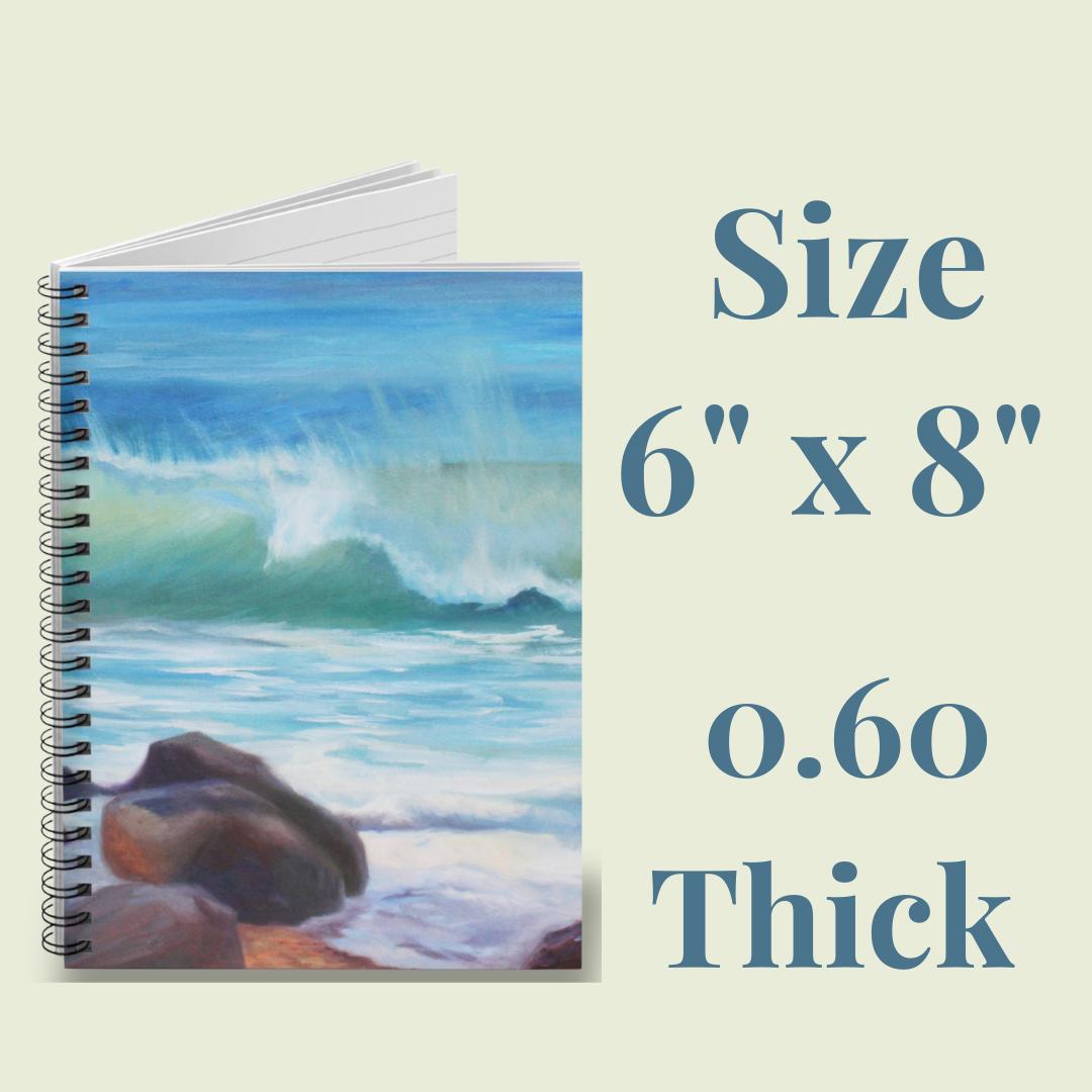 Spiral Notebook Ocean Wave Cover Ruled Line Journal Daily Notes Beach ...