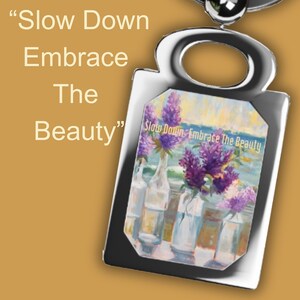 Lilac Flower Keyring Pretty Floral Key Holder Artist Designed Keyring for House Keys Inspired by Lilac Artwork Unique Floral Keyring Gift