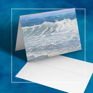 Strandkunst Ocean Wave-wenskaart blanco binnenkant notitiekaart kustdecor strandthema zomerkaarten strandliefhebbers cadeau nautisch thema oceaankunst