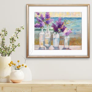 Purple Lilac Wall Art For Living Room Lilac Fine Art Seaside Flower Print Coastal Wall Art Ocean Lilac Wall Art Print Lilac Floral Decor